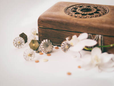 portagioielli legno vintage