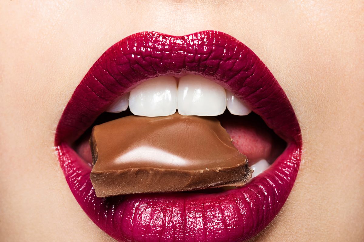 Labbra Cioccolato Mangiare Rossetto