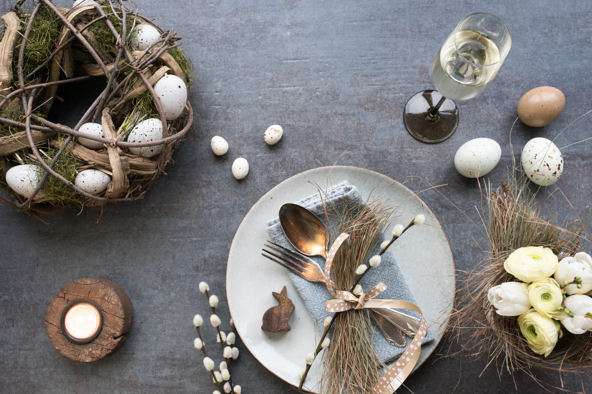 tavola apparecchiata pasqua country shabby chic