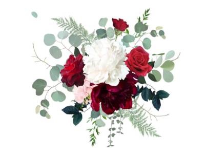 centrotavola matrimonio bordeaux fiori