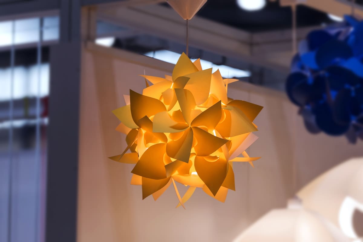 luce lampadario carta fantasia