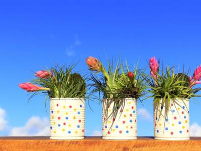 barattoli riciclo vasi latta