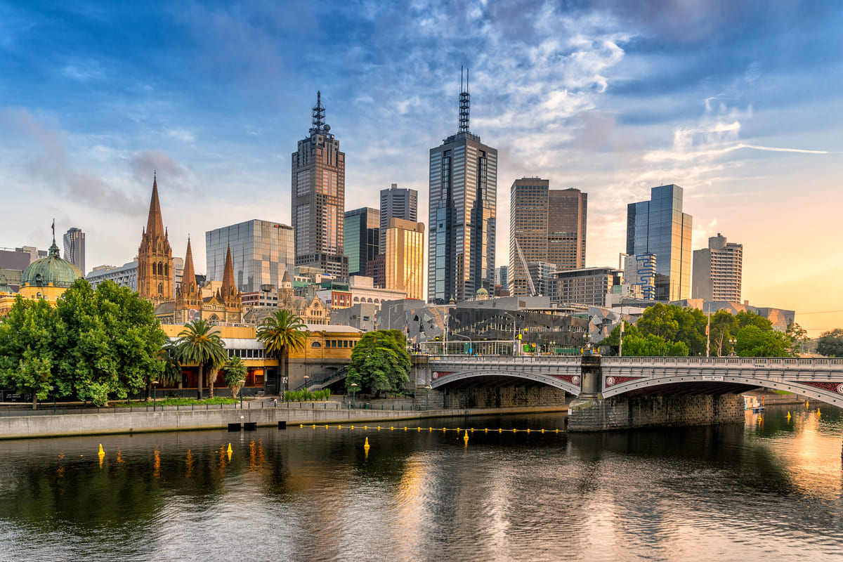 Melbourne città fiume panorama