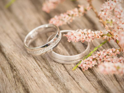 fedi matrimonio fiori oro bianco