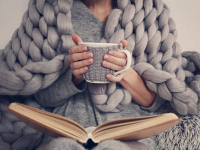 libro tisana coperta lana merinos relax