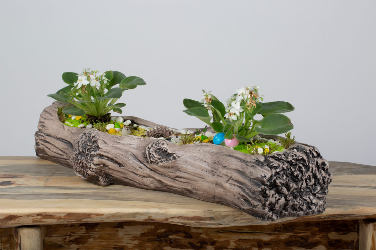 fioriera legno tronco