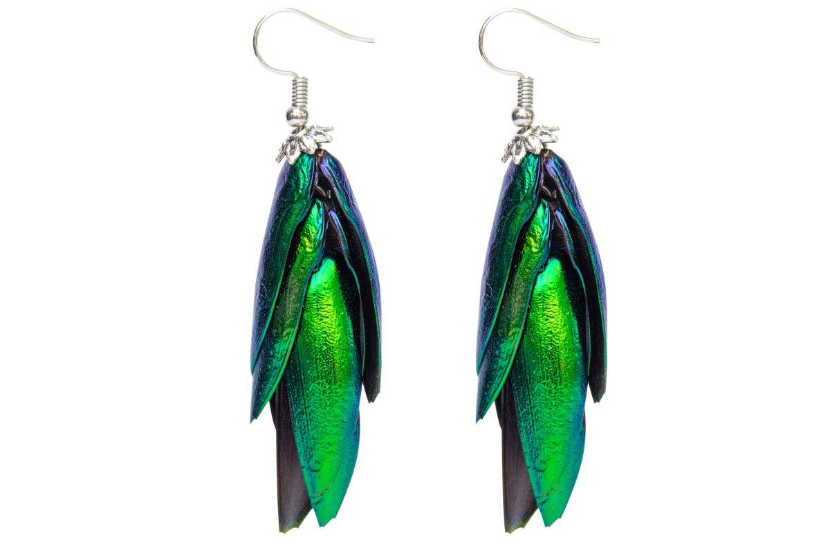 orecchini effetto scarabeo