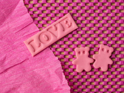 orsetti rosa scritta amore pasta zucchero