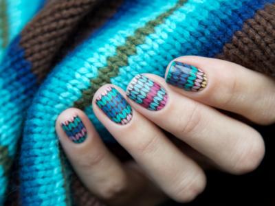 unghie manicure nailart knit