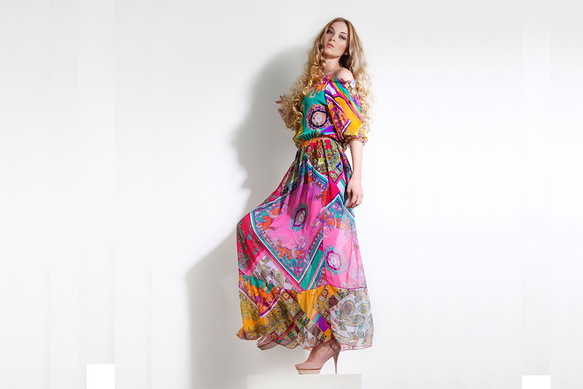 Vestito lungo colorato