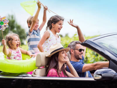 Vacanza Genitori Bambini Viaggio Macchina