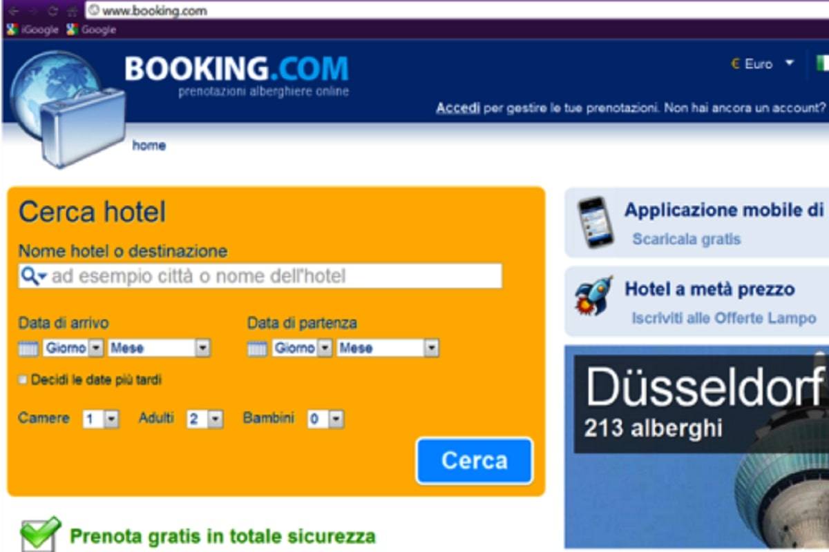 Prenotazione booking