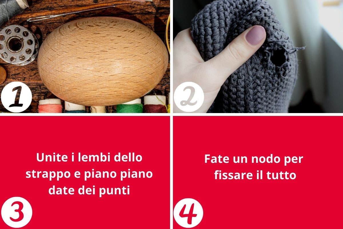 Come rammendare un buco nelle calze