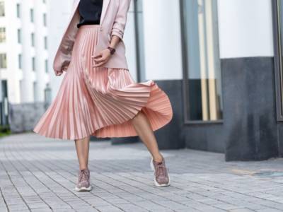 Gonna plissettata rosa