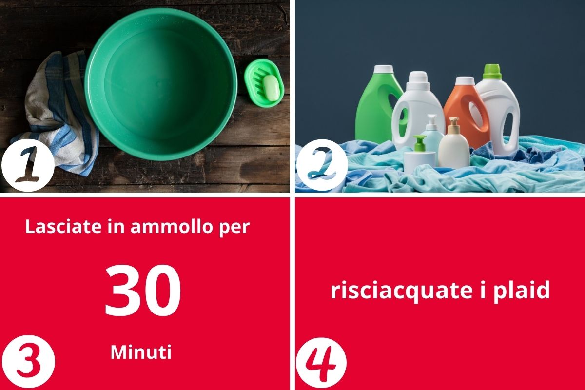 Lavare plaid di lana a mano