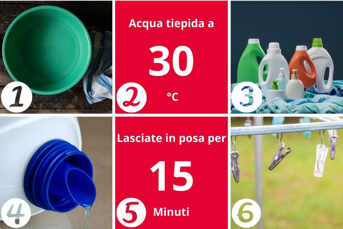 Lavare plaid di pile a mano