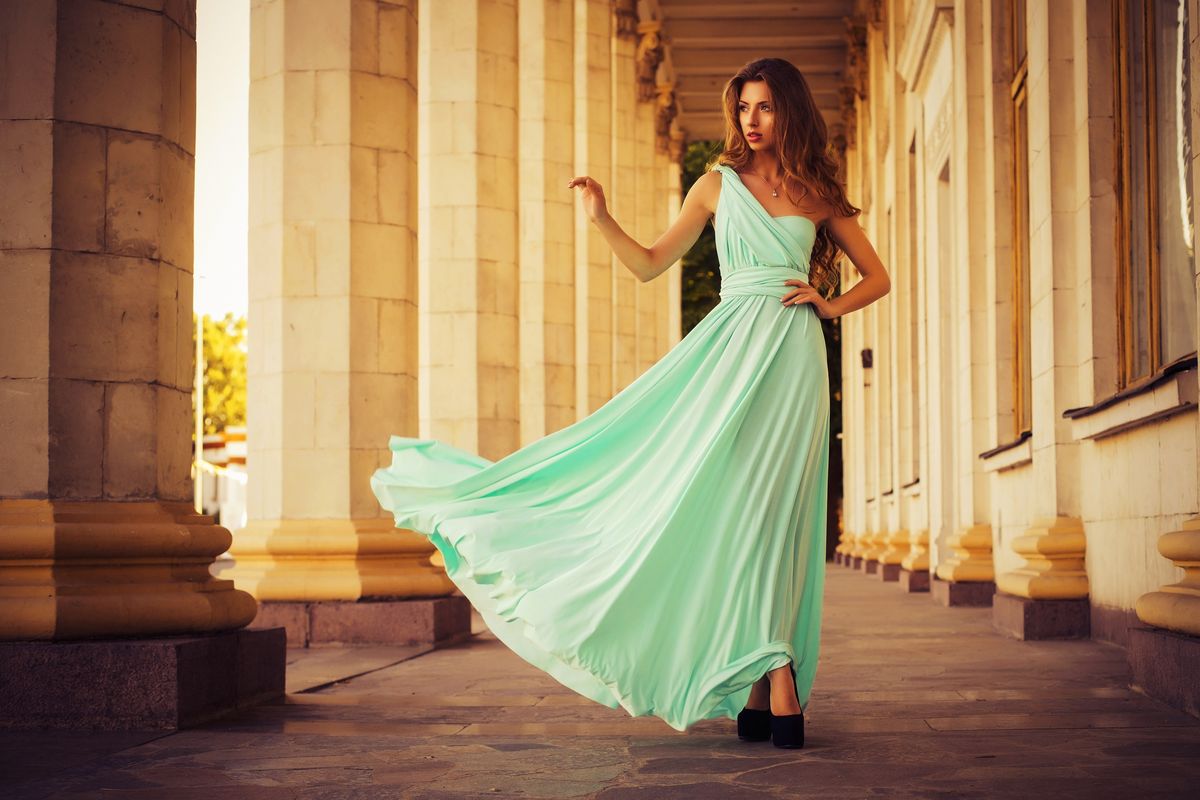 Turquoise long dress