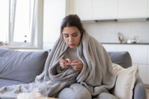donna con febbre
