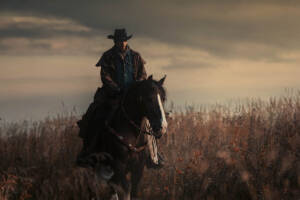 Cowboy a cavallo nel far west