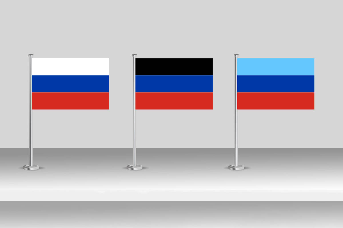 Bandiere Russia, Lugansk e Donetsk