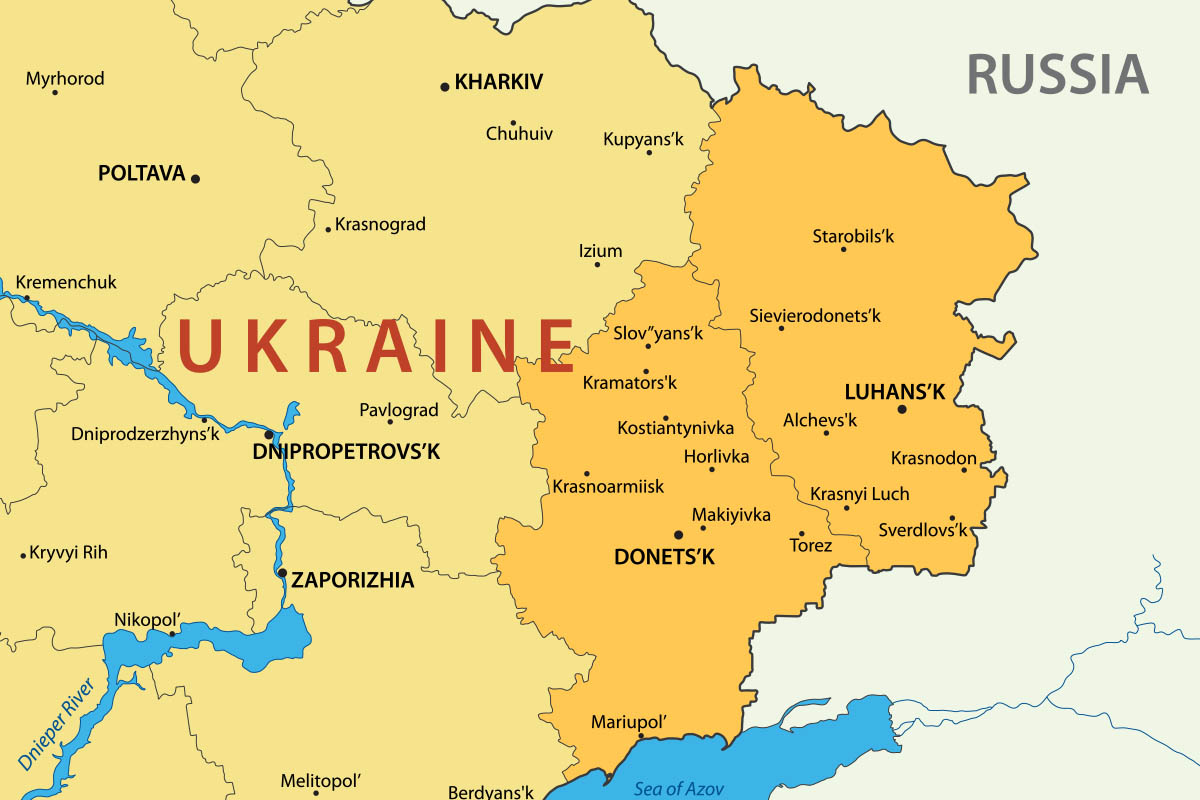Cartina del Donbass
