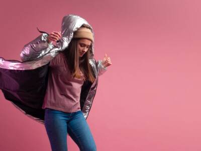 Piumino donna metallizzato