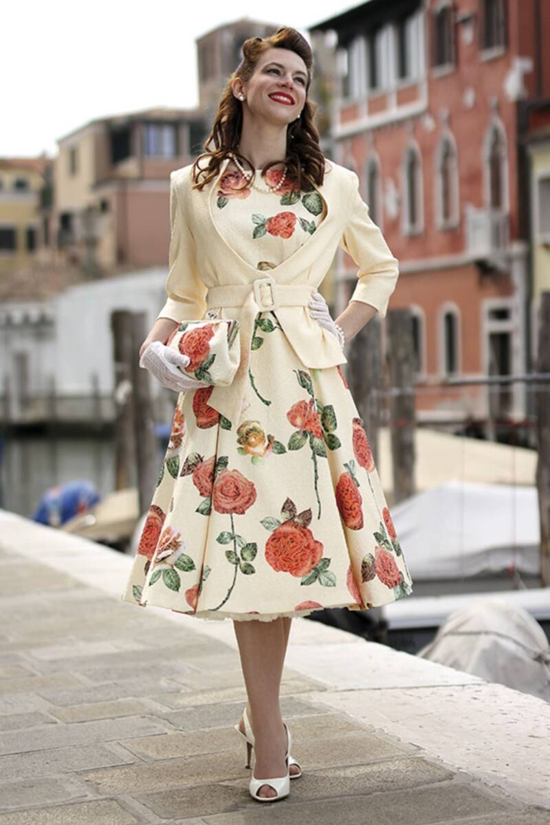 flowers dress with jacket