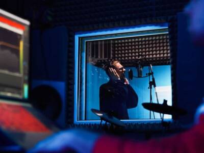 Rapper in sala registrazione