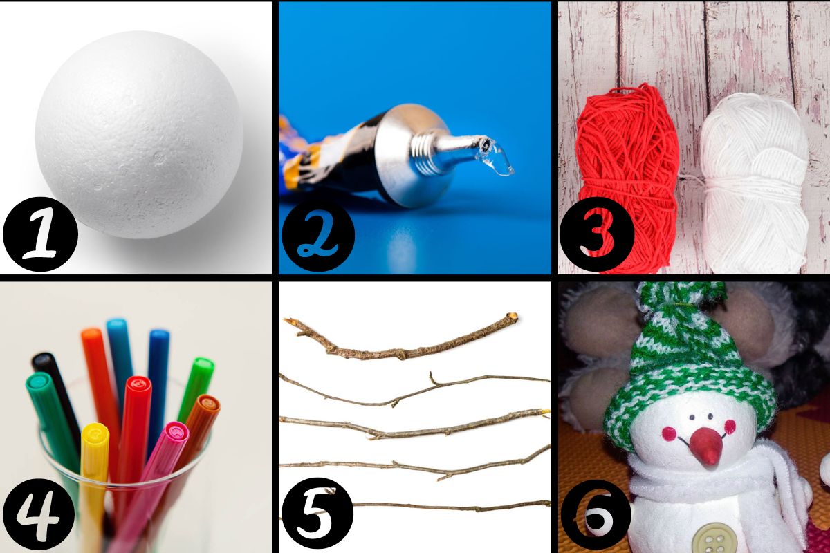 Pupazzo di neve con polistirolo