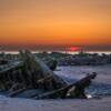 Dunkirk, spiaggia con relitto