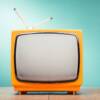 vecchio tv retro arancione