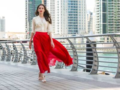 Slip skirt asimmetrica rossa