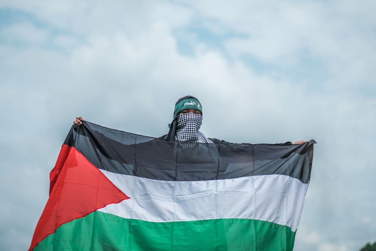 ragazzo bandiera palestina