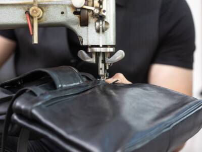 lavoro pelle borsa cucire