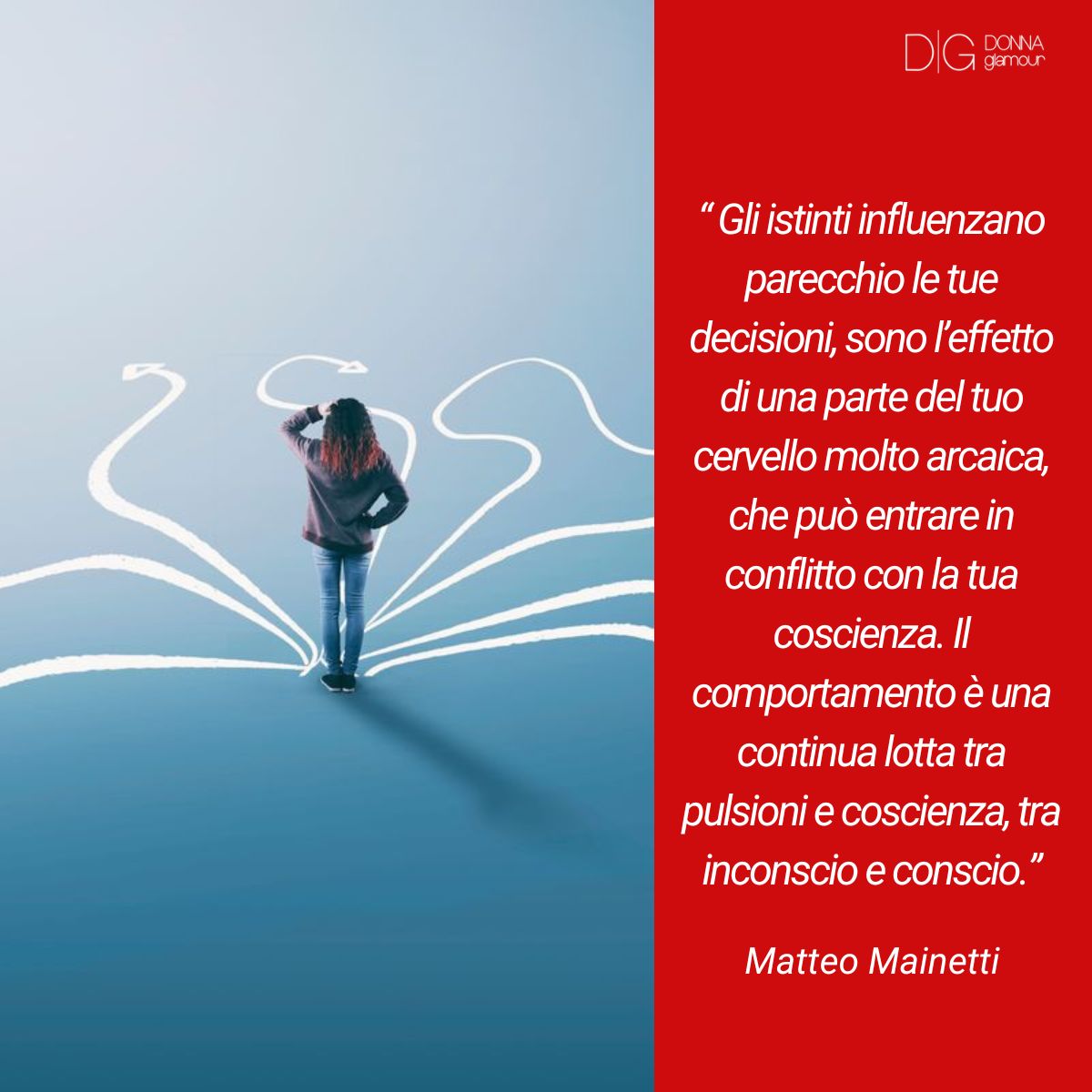 infografica su frasi sull'istinto