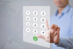 Tappetino del telefono cellulare che mostra numeri per la chiamata