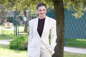 Arianna Di Claudio posa per i fotografi durante il photocall del film televisivo Rai "Champagne - Peppino Di Capri" al Circolo Sportivo Via delle Fornaci di Tor di Quinto.