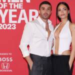 Il 29 novembre 2023 a Milano, Elodie e Andrea Iannone partecipano al photocall del GQ "Men of the Year" a Palazzo Serbelloni.