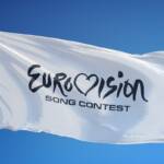 Il logo di Eurovision Song Contest in una bandiera