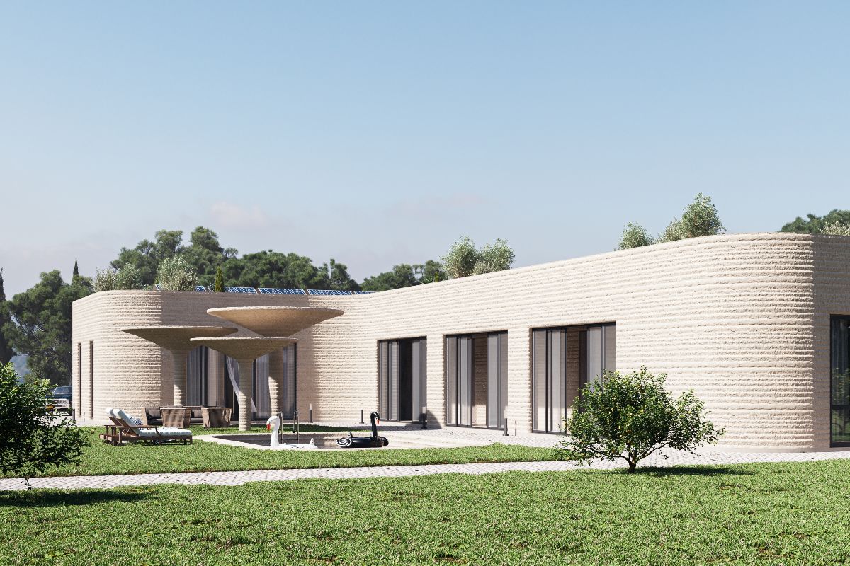 Casa stampata in 3 D dalle forme sinuose