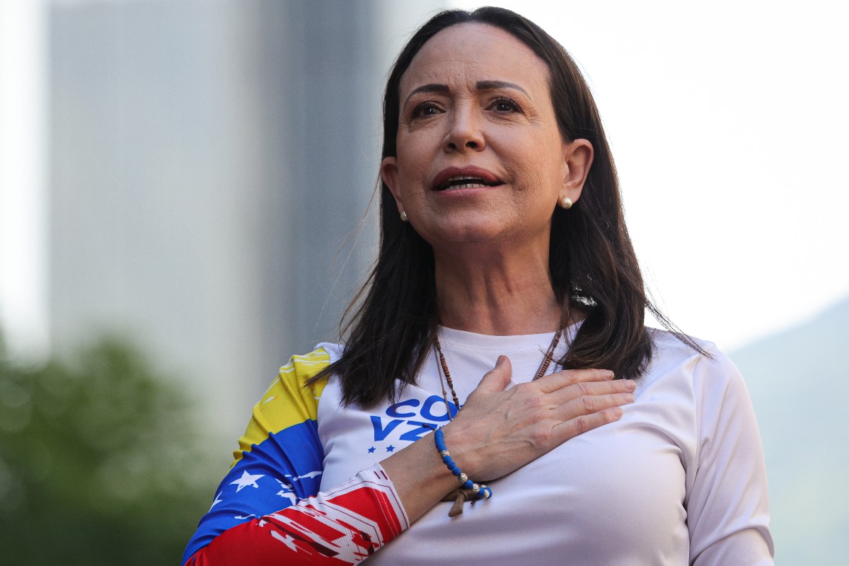 María Corina Machado, leader dell’opposizione, partecipa a una manifestazione antigovernativa il 9 gennaio 2025 a Caracas
