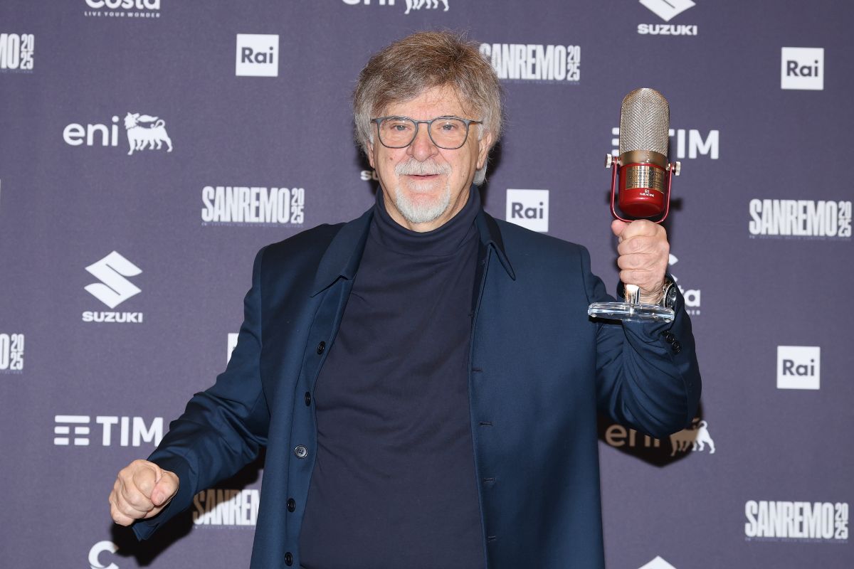 Pinuccio Pirazzoli al 75° Festival di Sanremo, photocall al Teatro Ariston, 13 Febbraio 2025, Sanremo