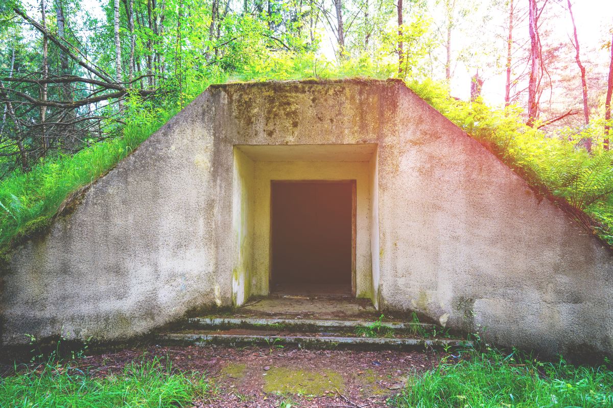 Un bunker militare nascosto nel fitto della foresta
