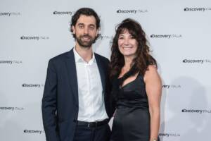 Dondero ed Emanuele Pollini, in foto, presentazione palinsesti di Discovery Italia al Piccolo Teatro Strehler. Milano, 5 settembre 2019 (Foto di Elena Di Vincenzo/Archivio Elena Di Vincenzo/Mondadori Portfolio via Getty Images)