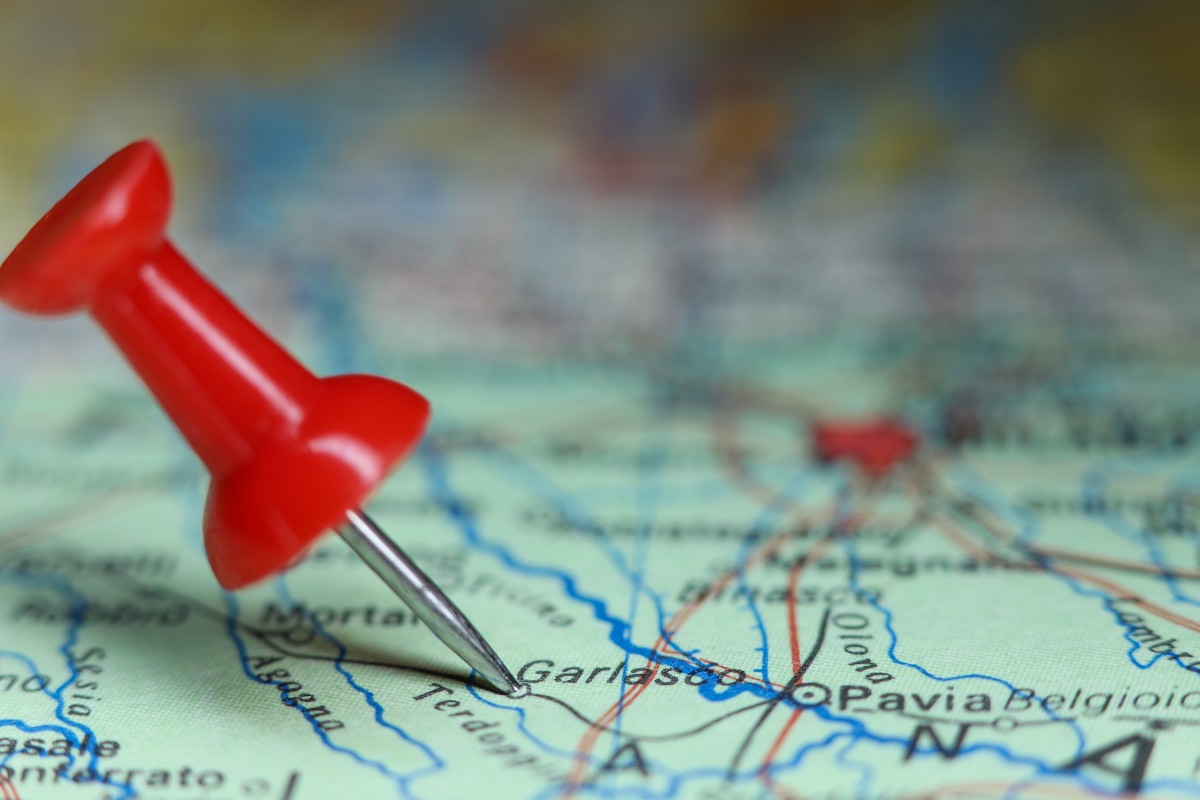 La mappa di Garlasco con una puntina rossa