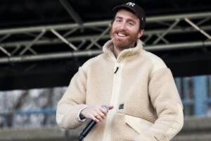 Mecna, nome d'arte di Corrado Grilli, allo Stadio Giuseppe Sinigaglia a Como