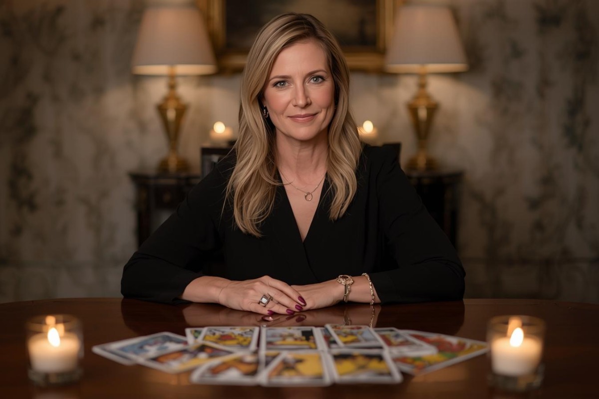 Donna seduta a un tavolo in ambiente elegante durante una consulenza privata