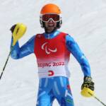 Giacomo Bertagnolli, Slalom maschile categoria Vision Impaired di Para Alpine Skiing, Giochi Paralimpici Invernali di Pechino 2022, allo Yanqing National Alpine Skiing Centre, 13 marzo 2022 a Yanqing, Cina. (Photo by Alexander Hassenstein/Getty Images)