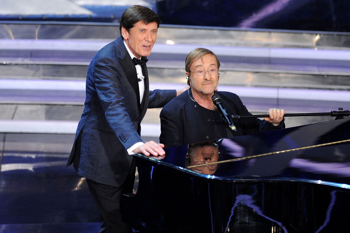 Gianni Morandi e Lucio Dalla al 62esimo Festival di Sanremo