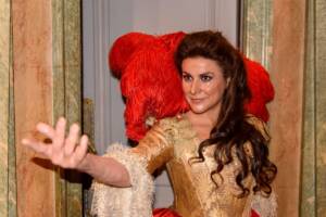 Cecilia Bartoli, foto della cantante italiana, Museo delle Cere Grévin a Parigi, Francia, 30 Marzo 2018